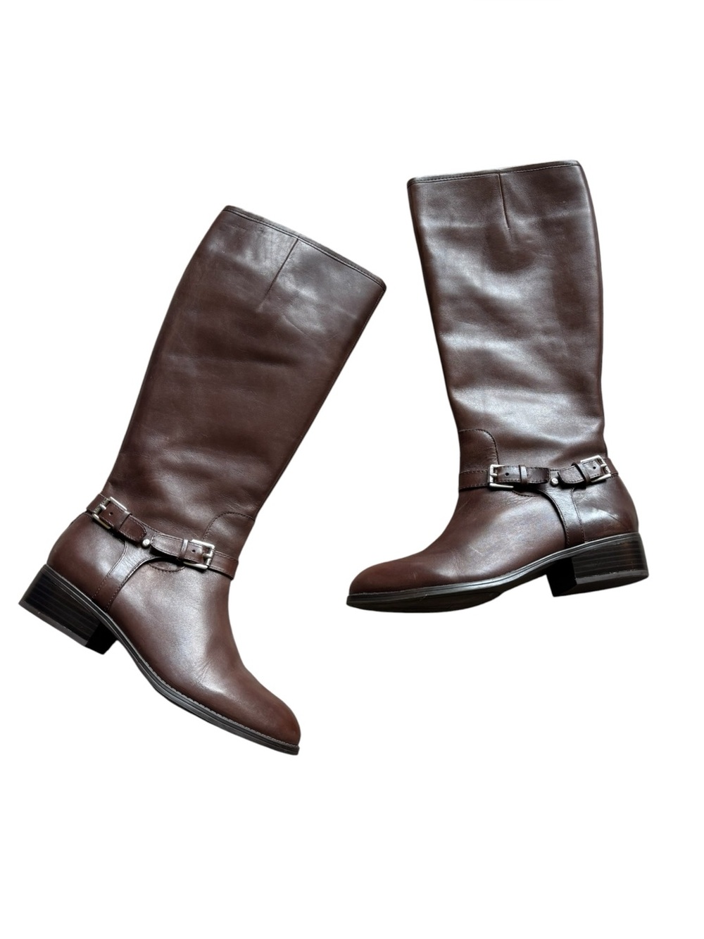 Lauren Ralph Lauren Marion Riding Boots Equestrian quiet luxury brown leather 8
